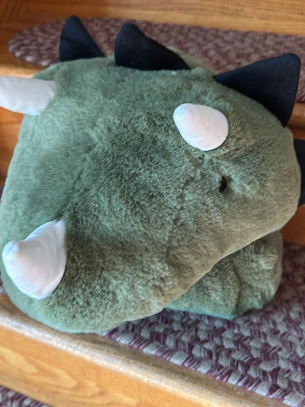 Kids Green Triceratops Plush Hooded Costume